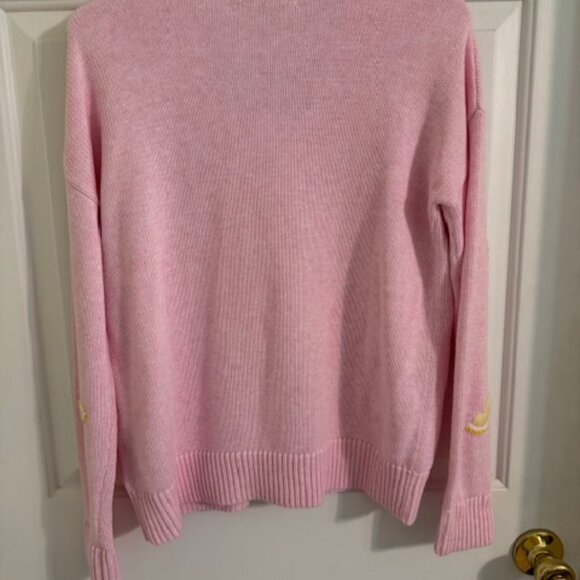 Lilly Pulitzer Tensley V-Neck Sweater in Heathered Pink Muse w Embroidery Sz S - Picture 6 of 8
